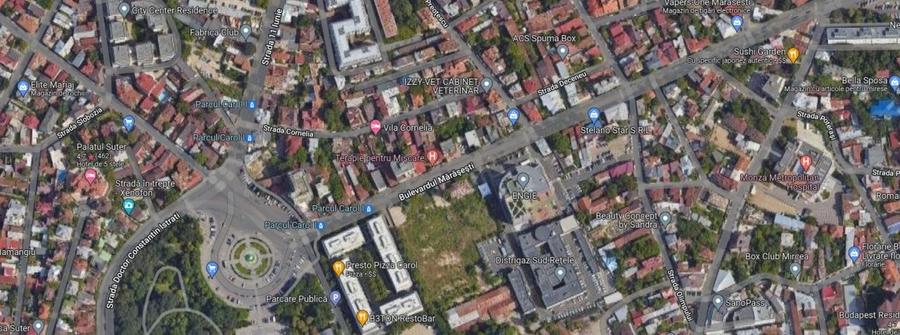 Teren Construcții intravilan de 961 mp, în Parcul Carol