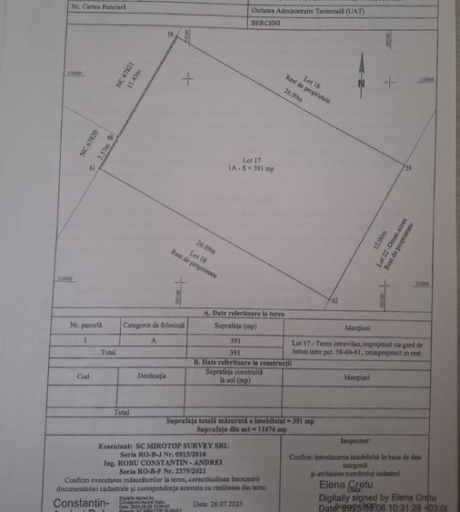 Teren intravilan de 340 mp, în Berceni