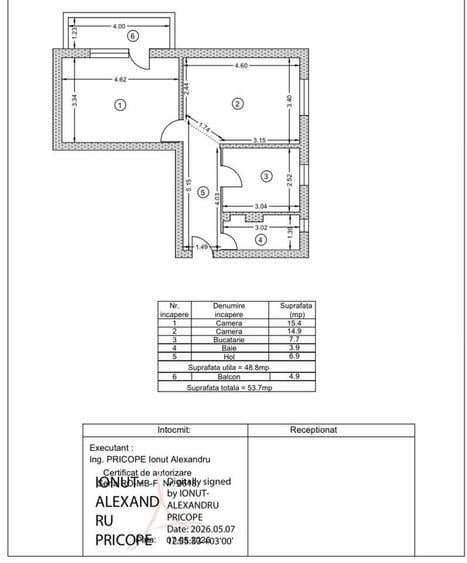 Apartament cu 2 camere decomandat în Tineretului