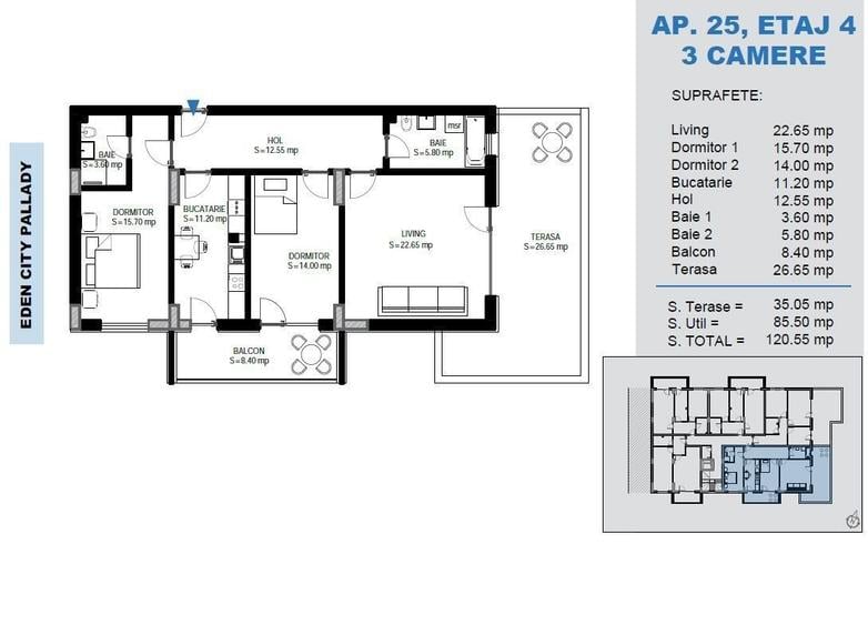 Apartament cu 3 camere în Central — fotografia 1