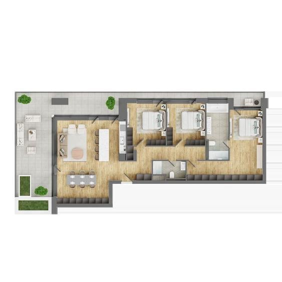 Apartament cu 4 camere decomandat în Bartolomeu