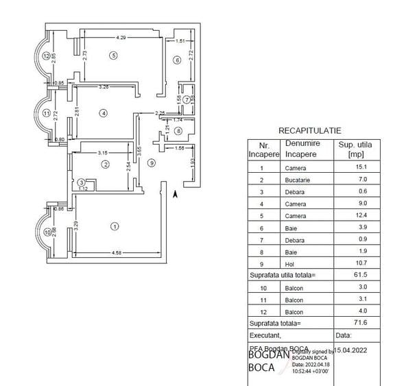 Apartament cu 3 camere decomandat în Ultracentral