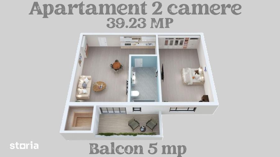 Apartament cu 2 camere în Țiglari