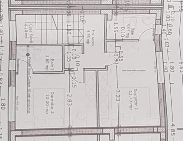 Duplex cu 3 camere cu Canalizare în Industriilor