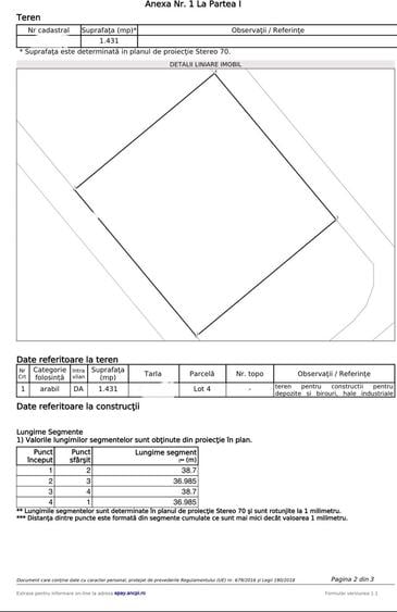 Teren Construcții intravilan de 1431 mp, în Freidorf
