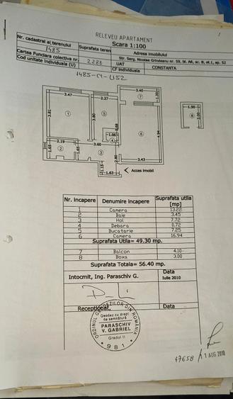 Apartament cu 2 camere decomandat în Km 4