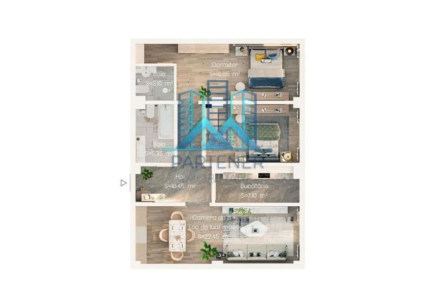 Apartament cu 3 camere decomandat în Valea Lupului