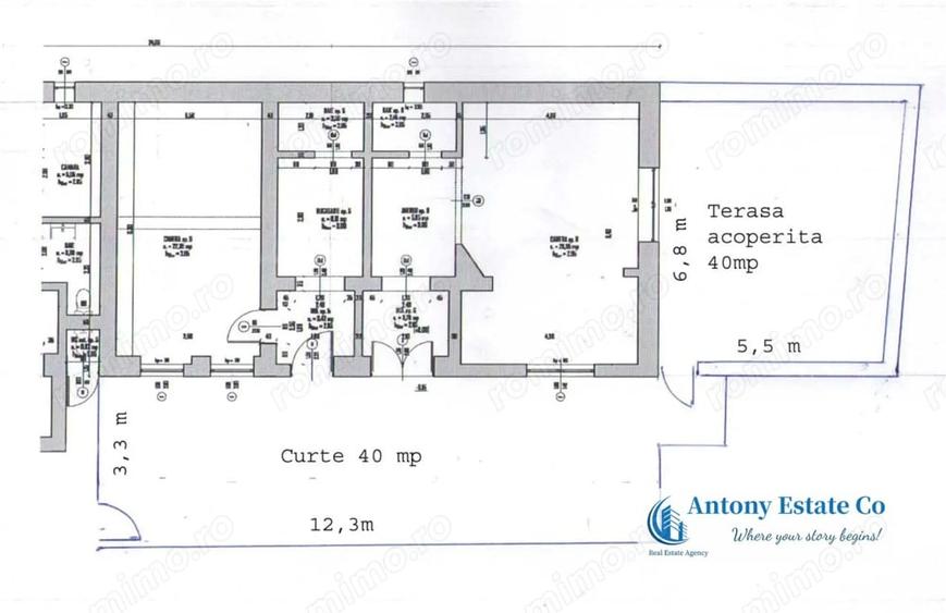 Apartament cu 3 camere semidecomandat în Central
