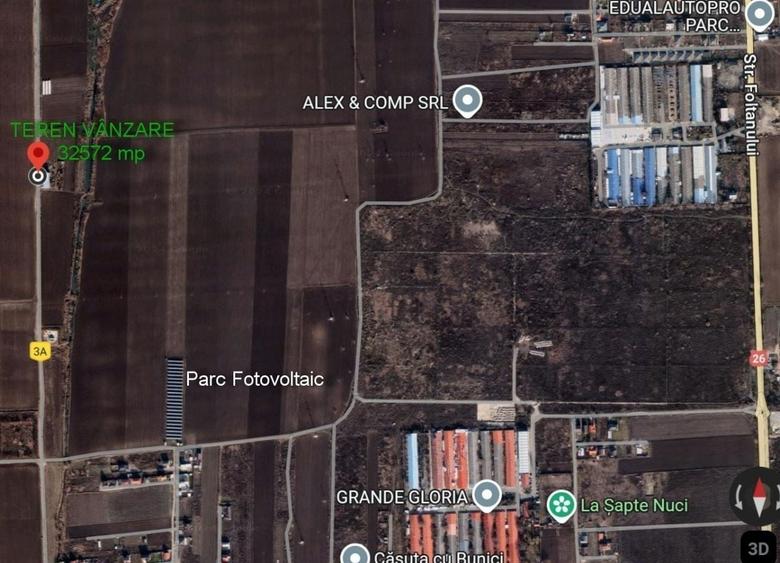 Teren agricol extravilan de 32570 mp, în Vânători