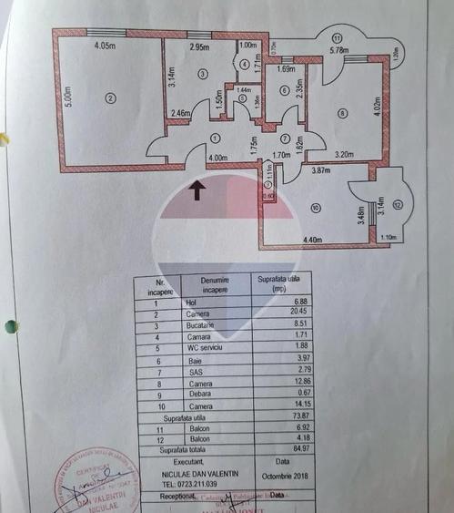 Apartament cu 3 camere decomandat în Viilor