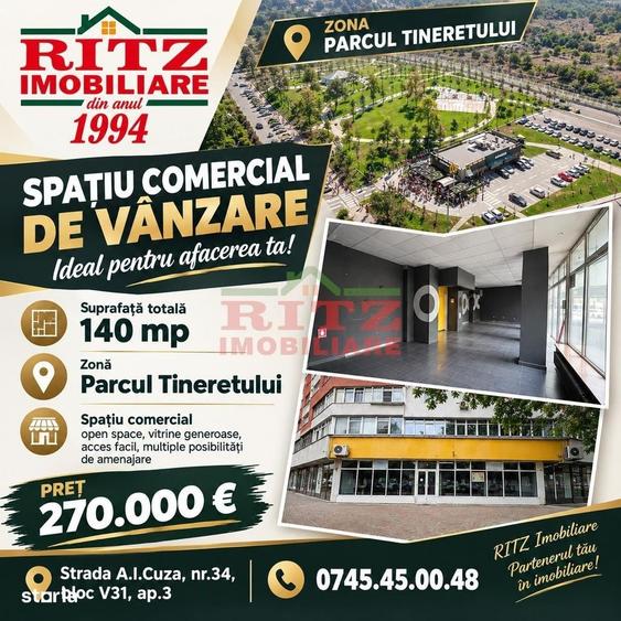 Spațiu comercial, de 140 mp, în Gară