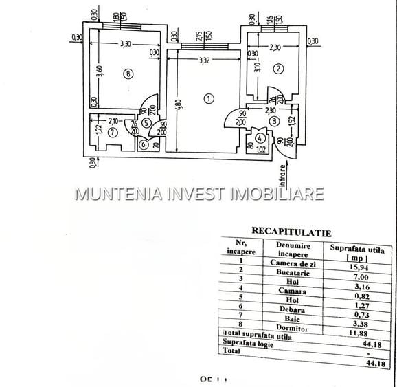 Apartament cu 2 camere în Frații Golești