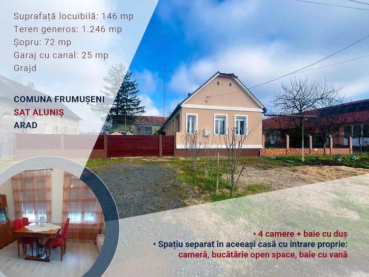 Casă cu 4 camere cu Teren 1236 Mp în Aluniș