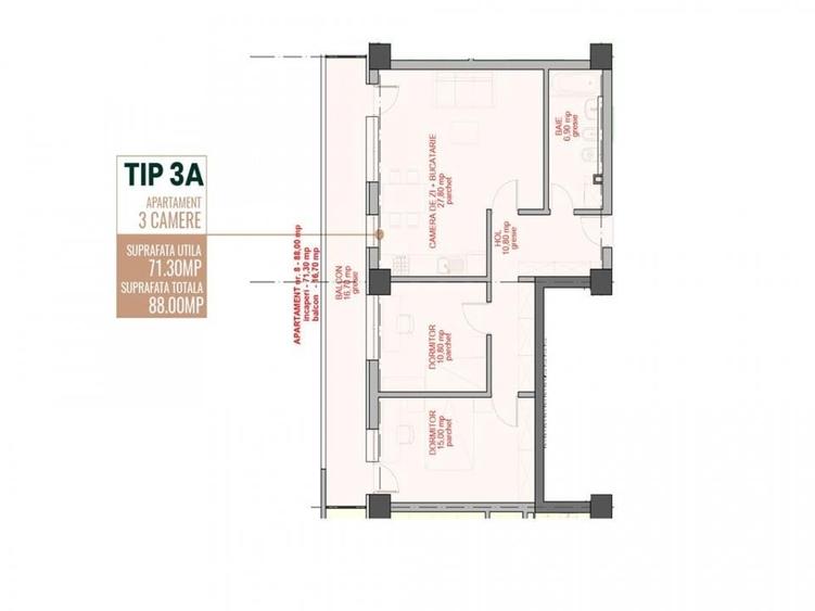 Apartament cu 3 camere decomandat în Copou