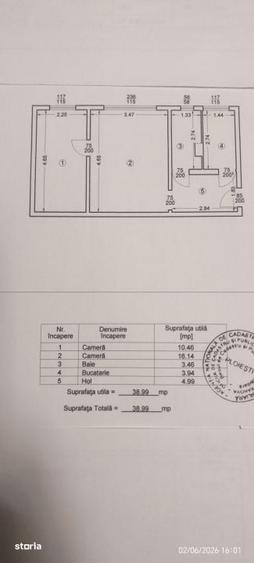 Apartament cu 2 camere nedecomandat în Traian