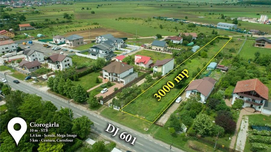 Teren Construcții intravilan de 3000 mp, în Ciorogârla
