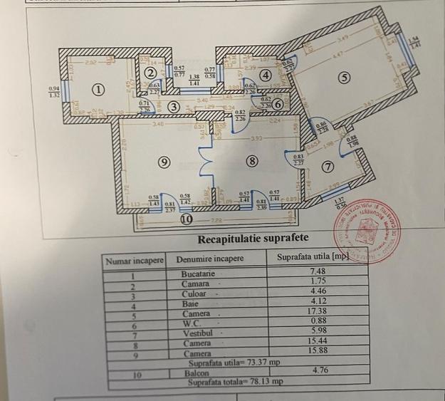 Apartament cu 3 camere semidecomandat în P-ța Romană