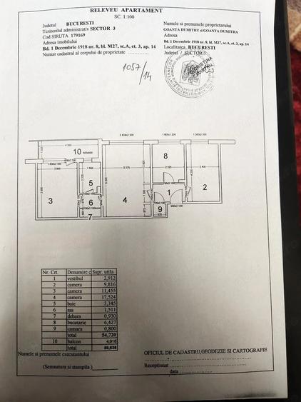 Apartament cu 3 camere semidecomandat în Titan