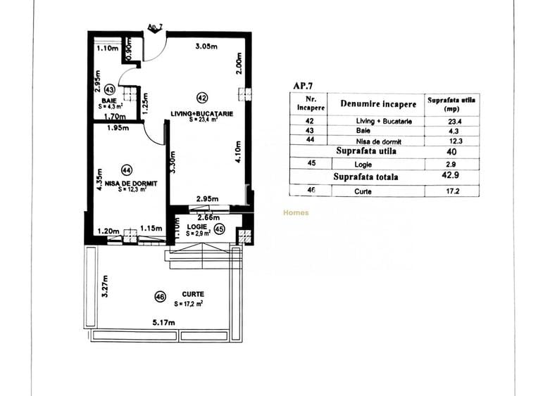 Apartament cu 2 camere semidecomandat în Torontalului