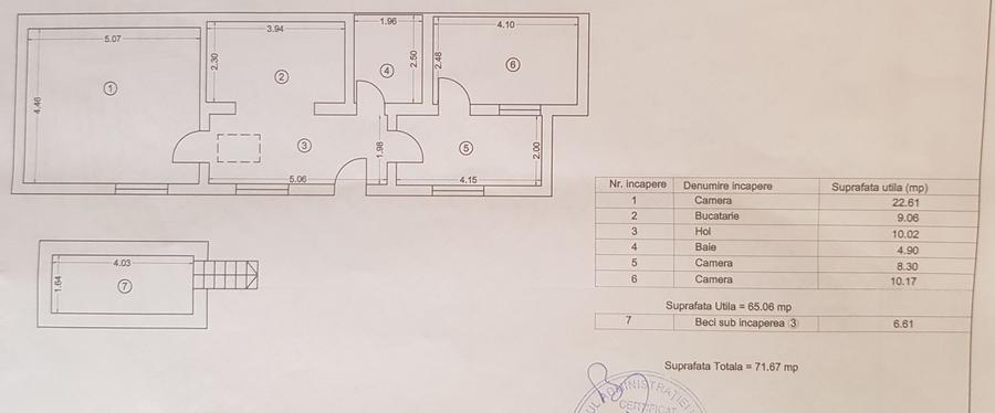 Casă individuală cu 3 camere cu Canalizare în Central
