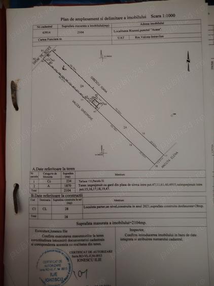 Teren de 2100 mp, în Central