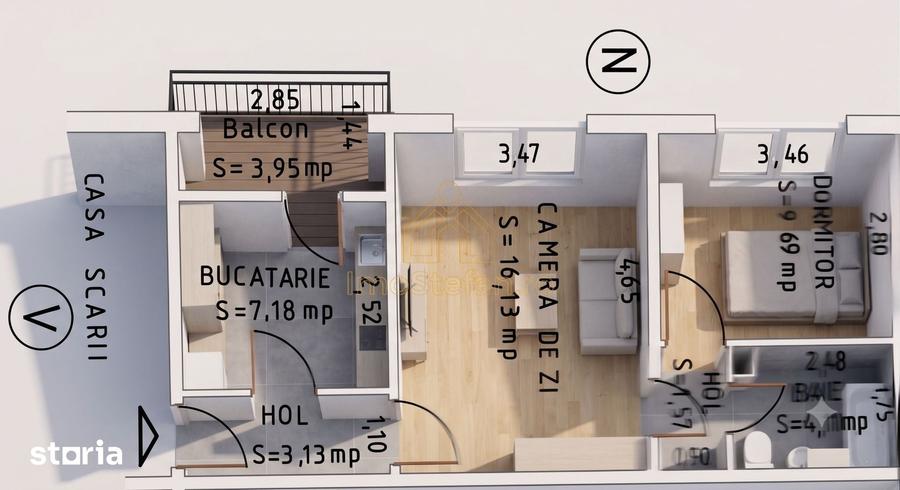 LOC DE PARCARE INCLUS Apartament 2 Camere Poarta 6 Langa Liceul Blaga - 8