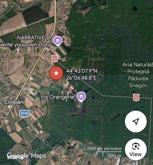 Teren de 500 mp, în Ciolpani