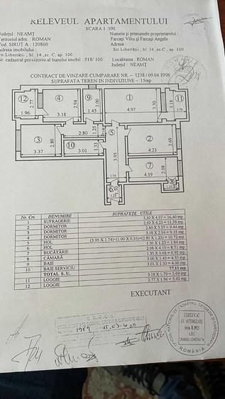 Apartament cu 4 camere decomandat în Central