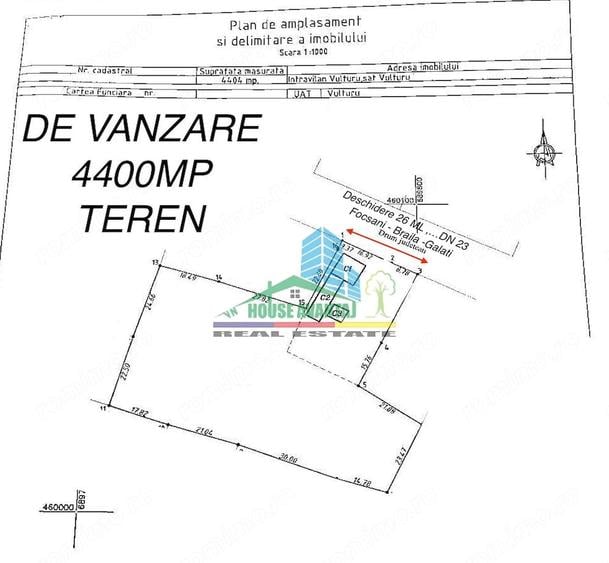 Casă cu 3 camere cu Teren 4400 Mp în Vulturu