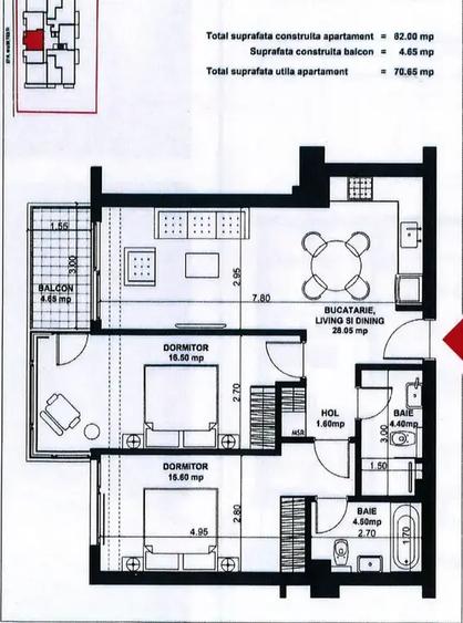 Apartament cu 3 camere decomandat în Aviației