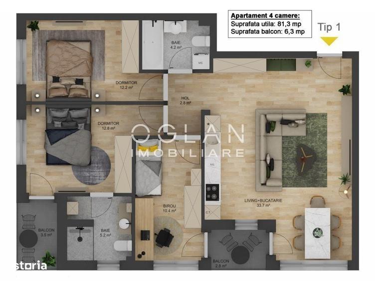 Apartament cu 4 camere în Șelimbăr