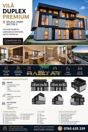 Duplex cu 4 camere cu Canalizare în Splaiul Unirii