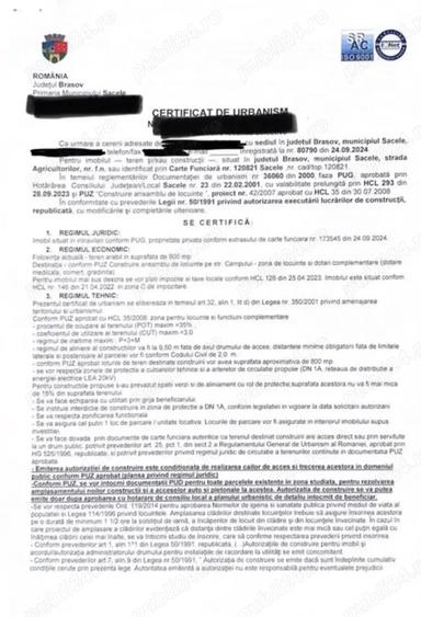 Teren de 800 mp, în Săcele