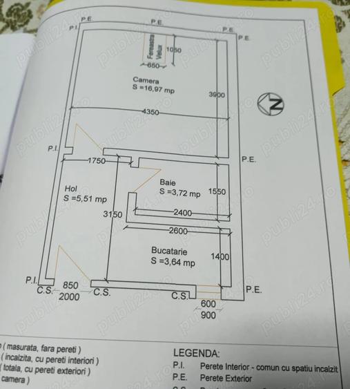 Garsonieră semidecomandată în Buziașului