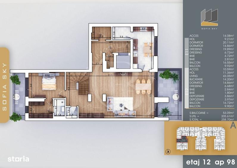 Apartament cu 4 camere în Titan