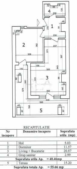 Apartament cu 2 camere decomandat în Jiului