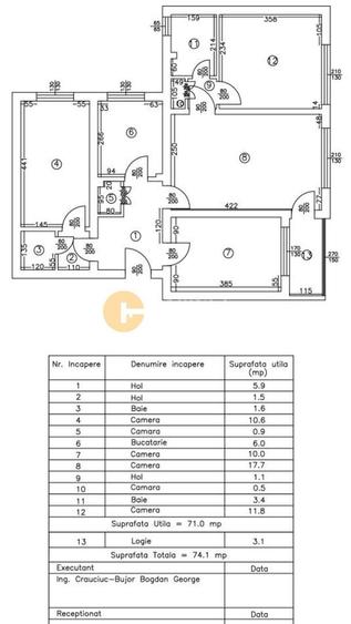Apartament cu 4 camere, mobilat în Podu Roș