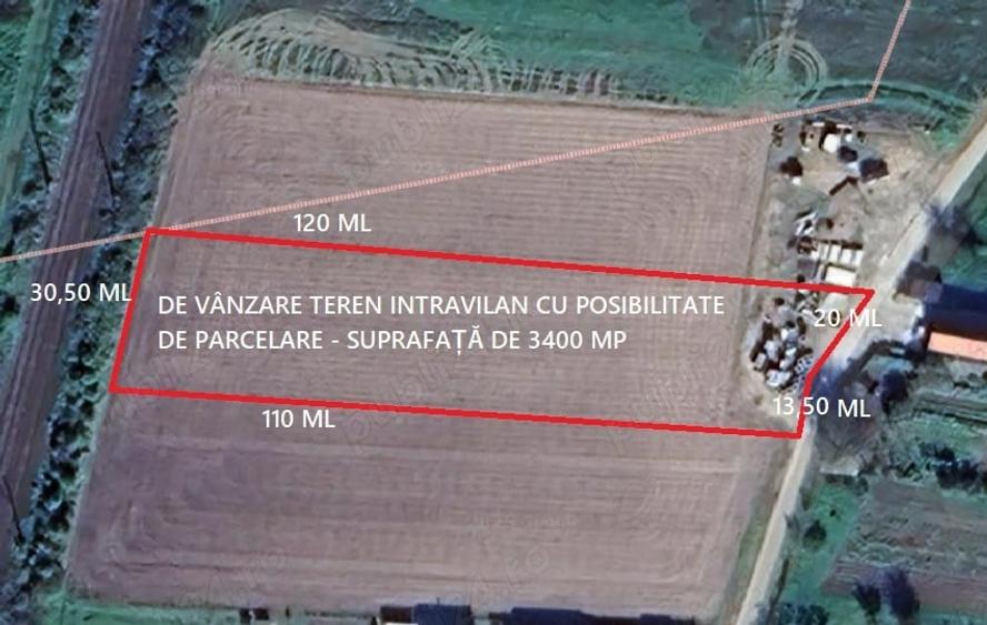 Teren de 3400 mp, în Băcia