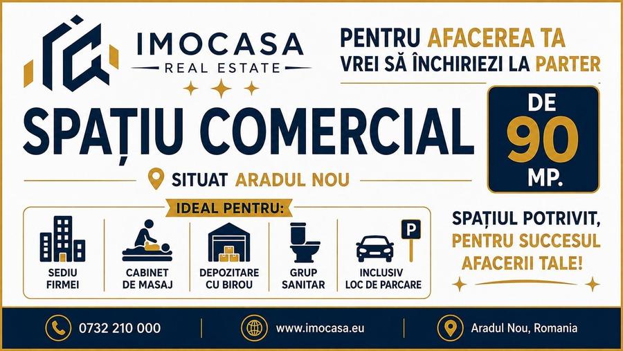 Spațiu comercial, de 90 mp, în Aradul Nou