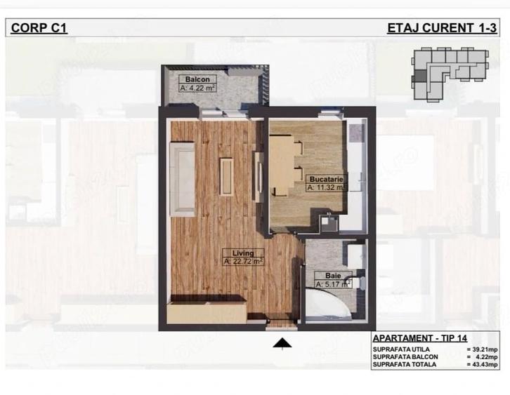 Apartament cu 2 camere decomandat în Dobroești