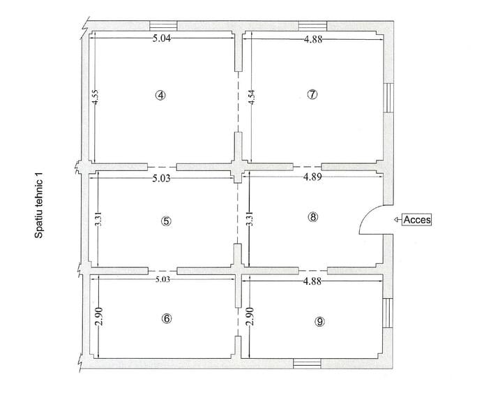 Apartament cu 3 camere semidecomandat în Nord