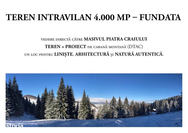 Teren de 4000 mp, în Fundata