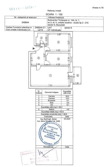 Apartament cu 2 camere decomandat în Lujerului