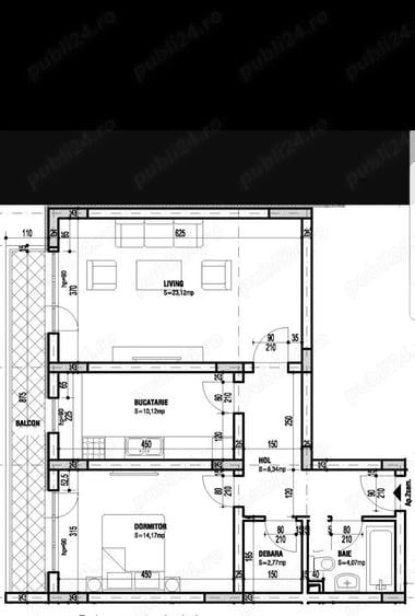 Apartament cu 2 camere în Roșu