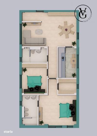 Apartament cu 3 camere decomandat în Palazu Mare