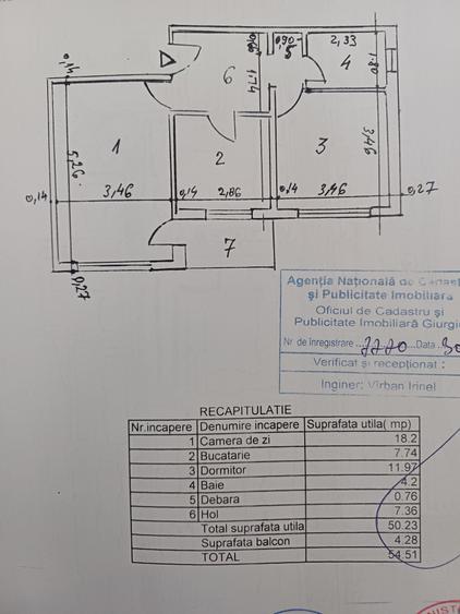 Apartament cu 2 camere decomandat în Uiești