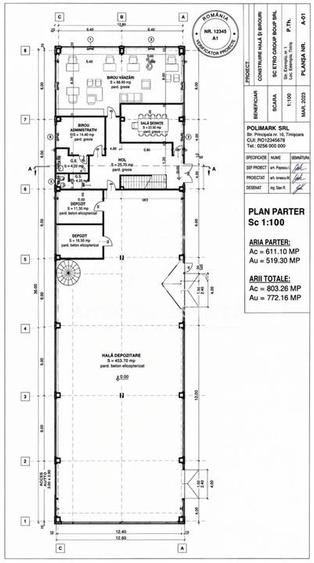 Spațiu industrial, de 591.29998779297 mp, în Exterior Vest