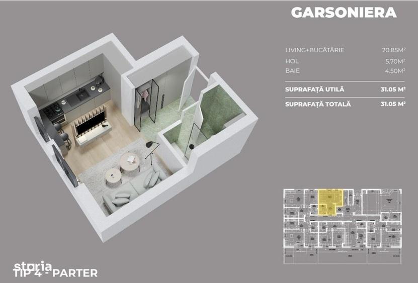 Garsoniera in bloc nou Popesti, Drumul Fermei - Laurentiu Raiciu - 4