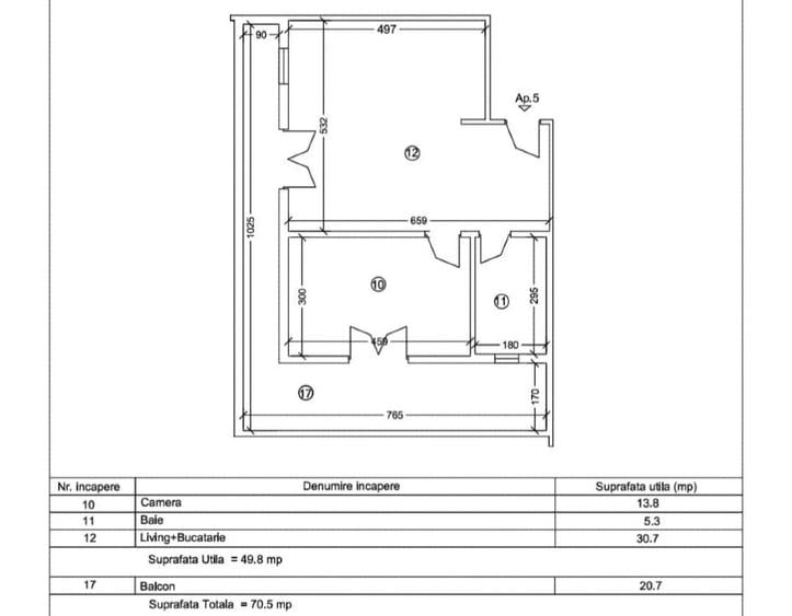 Apartament cu 2 camere semidecomandat, mobilat în Agigea