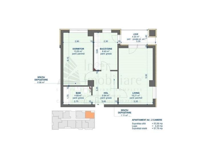 Apartament cu 2 camere în Cug